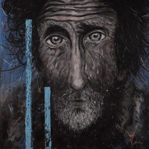 Hajléktalan című festmény Kovács Tamás