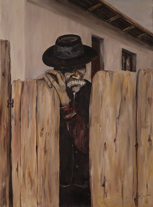 Öreg a kapuban című festmény Kovács Tamás